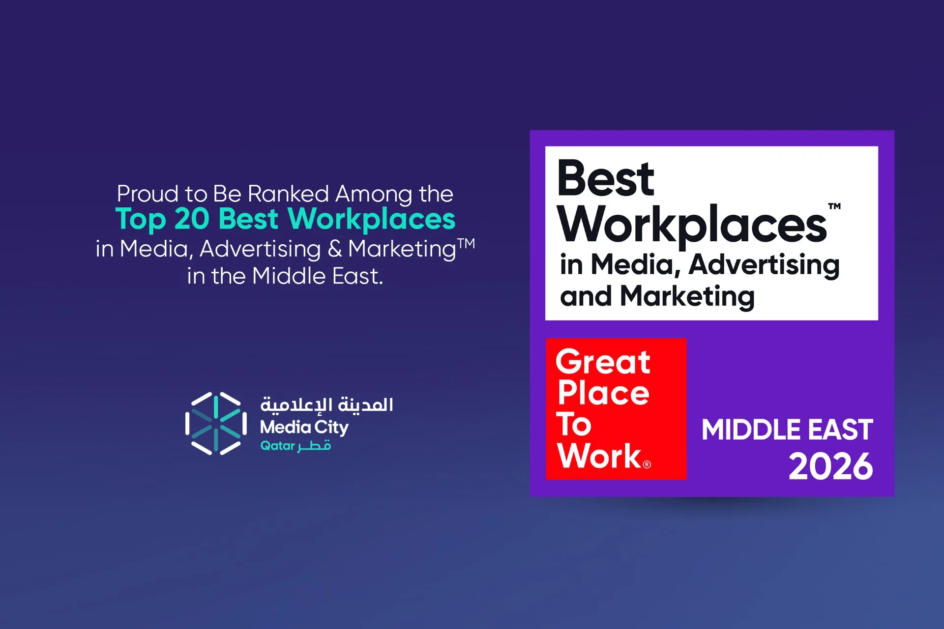 Media City Qatar Recognized Among Best Workplaces in the Middle East 2026